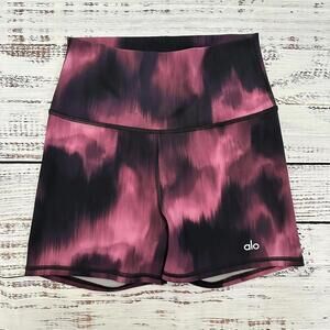 NEW ALO Yoga Vapor High Waist Aurora 3" Shorts Space Out Raspberry Sorbet Small